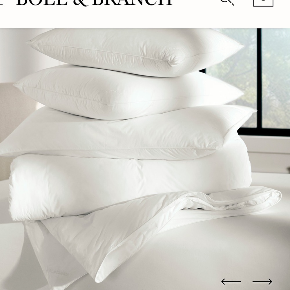 Boll & Branch Down Chamber Pillow Insert King Medium 20x36 NWT Organic Cotton - Picture 2 of 11